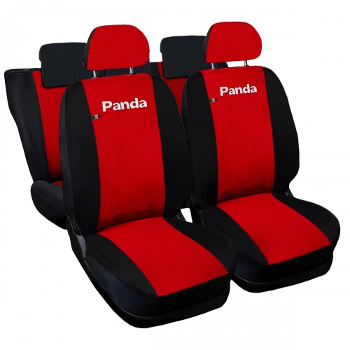Coprisedili Auto Compatibili Panda Hybrid 2021 Versione Intero Rosso Nero